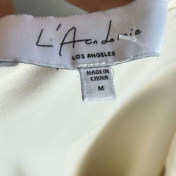 L'Academie Addax Midi Dress In Ivory Size Medium Cutout Open Back Revolve Party - Picture 12 of 13